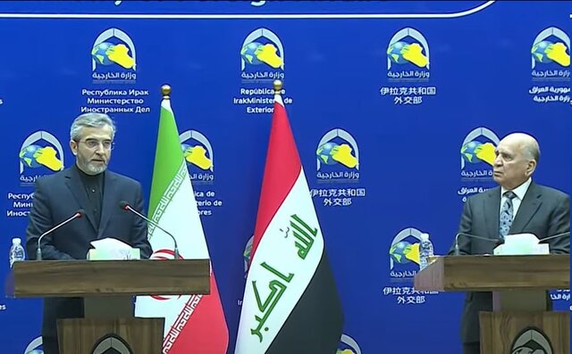 باقری: ایران و عراق ۲ رکن اصلی منطقه‌اند/ کشورهای اسلامی باید جلوی جنایات صهیونیست‌ها را بگیرند